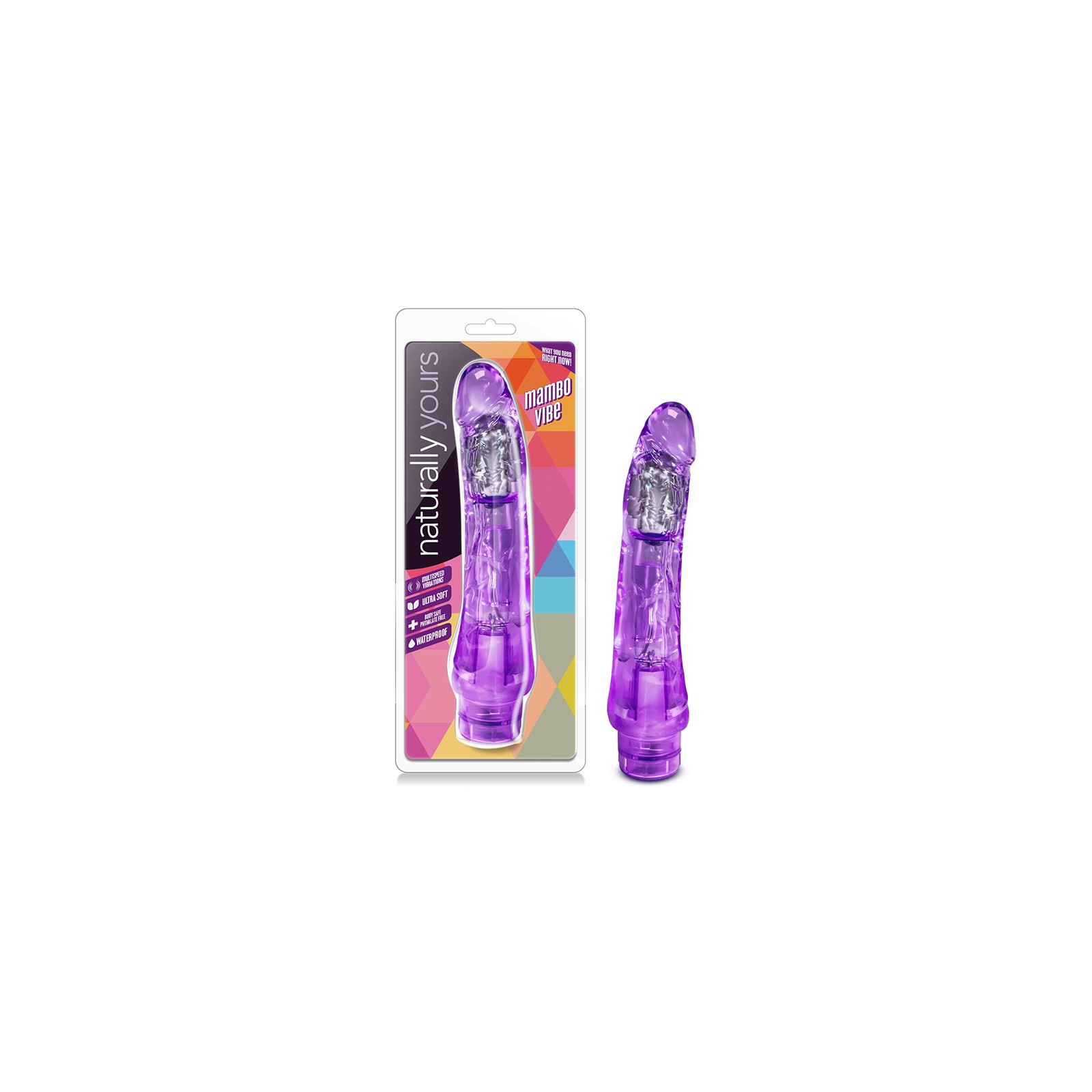 Naturally Yours Mambo Vibe 9 in. Vibrating Dildo Purple