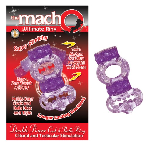 Macho 2X Vibrating Cock and Balls Ring