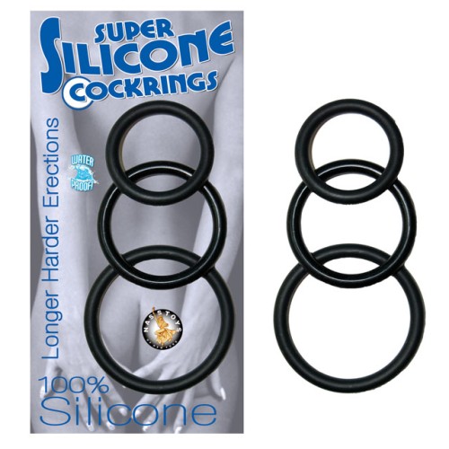 Super Silicone Cockrings 3 (Negro)