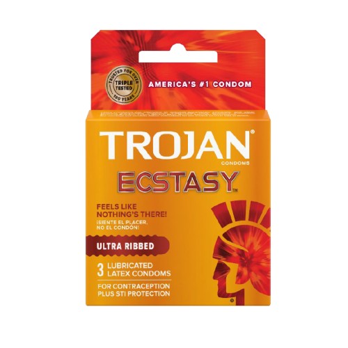 Trojan Ultra Ribbed Ecstasy - Enhanced Pleasure