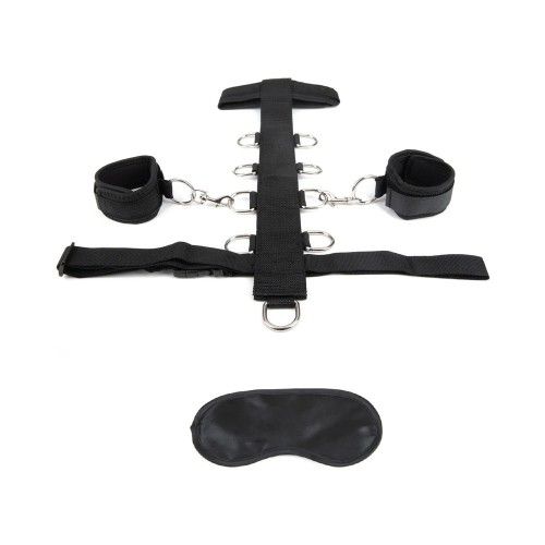 Set de Restricción de Cuello y Muñeca Lux Fetish Negro