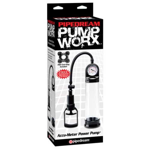 Pipedream Accu-Meter Power Pump para Erecciones Mejoradas