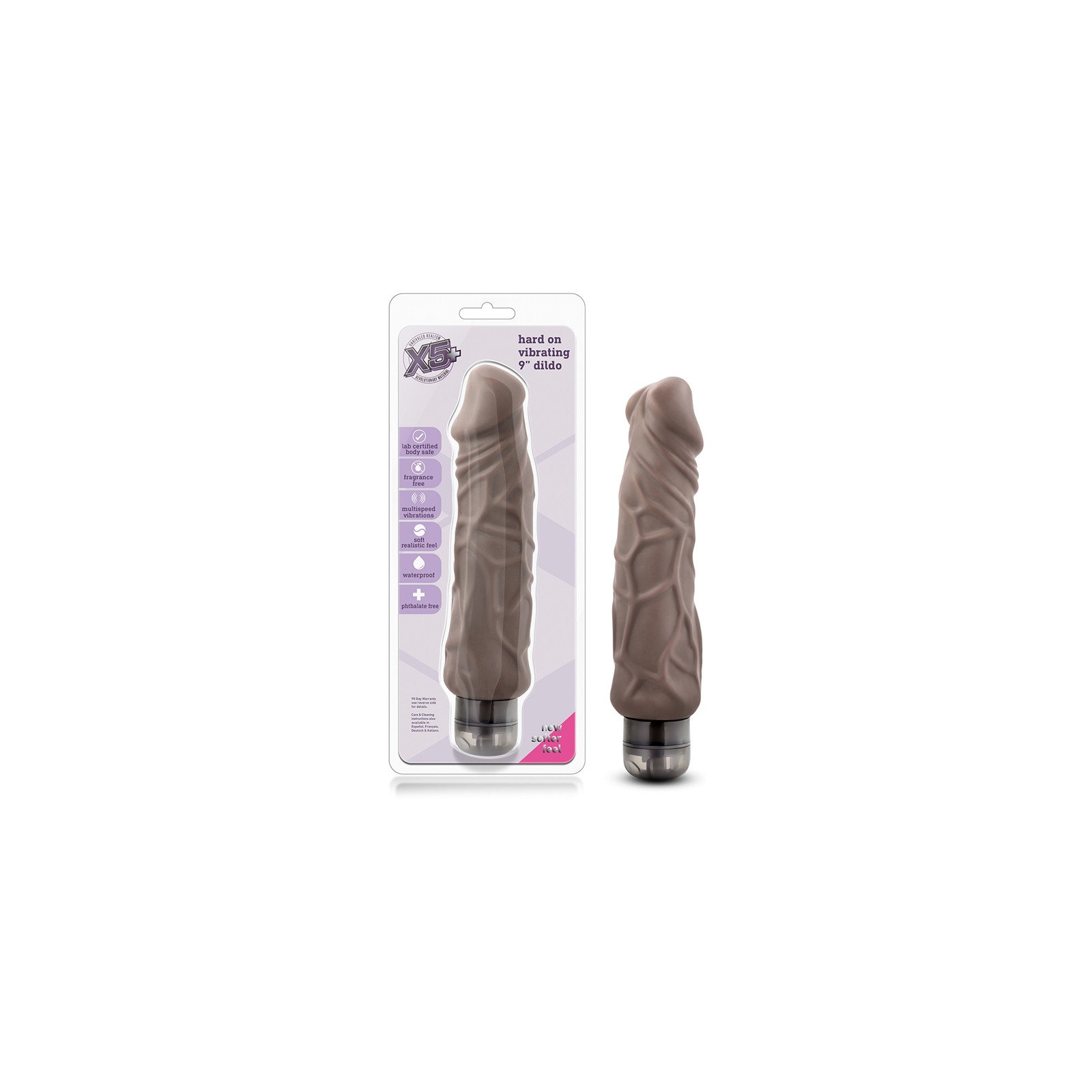 X5 Plus Hard On Realistic Vibrating Dildo Brown