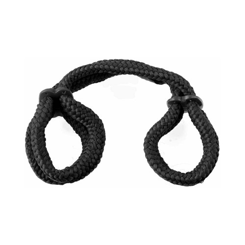 Pipedream Silk Rope Love Cuffs - Black