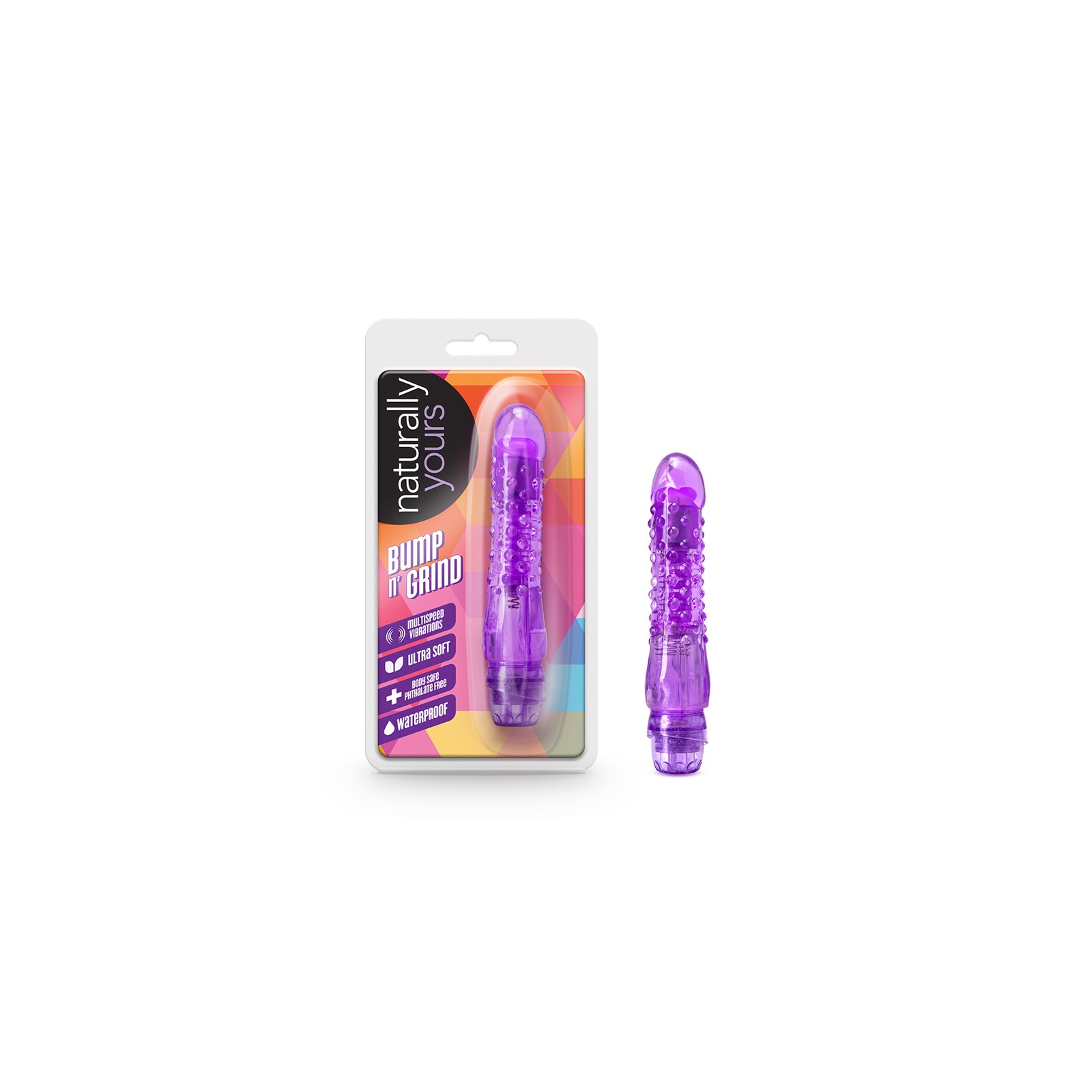 Naturally Yours Bump n' Grind Slimline Vibrator Purple - Realistic Pleasure