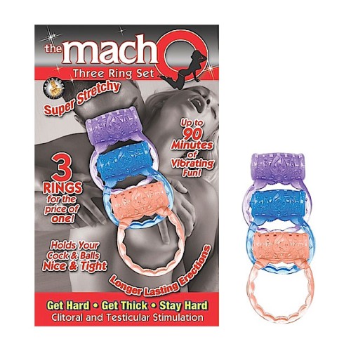 Juego de Tres Anillos Macho para Placer Prolongado