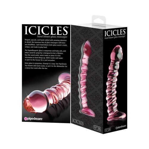 Pipedream Icicles No. 28 Curved Ribbed Glass Dildo