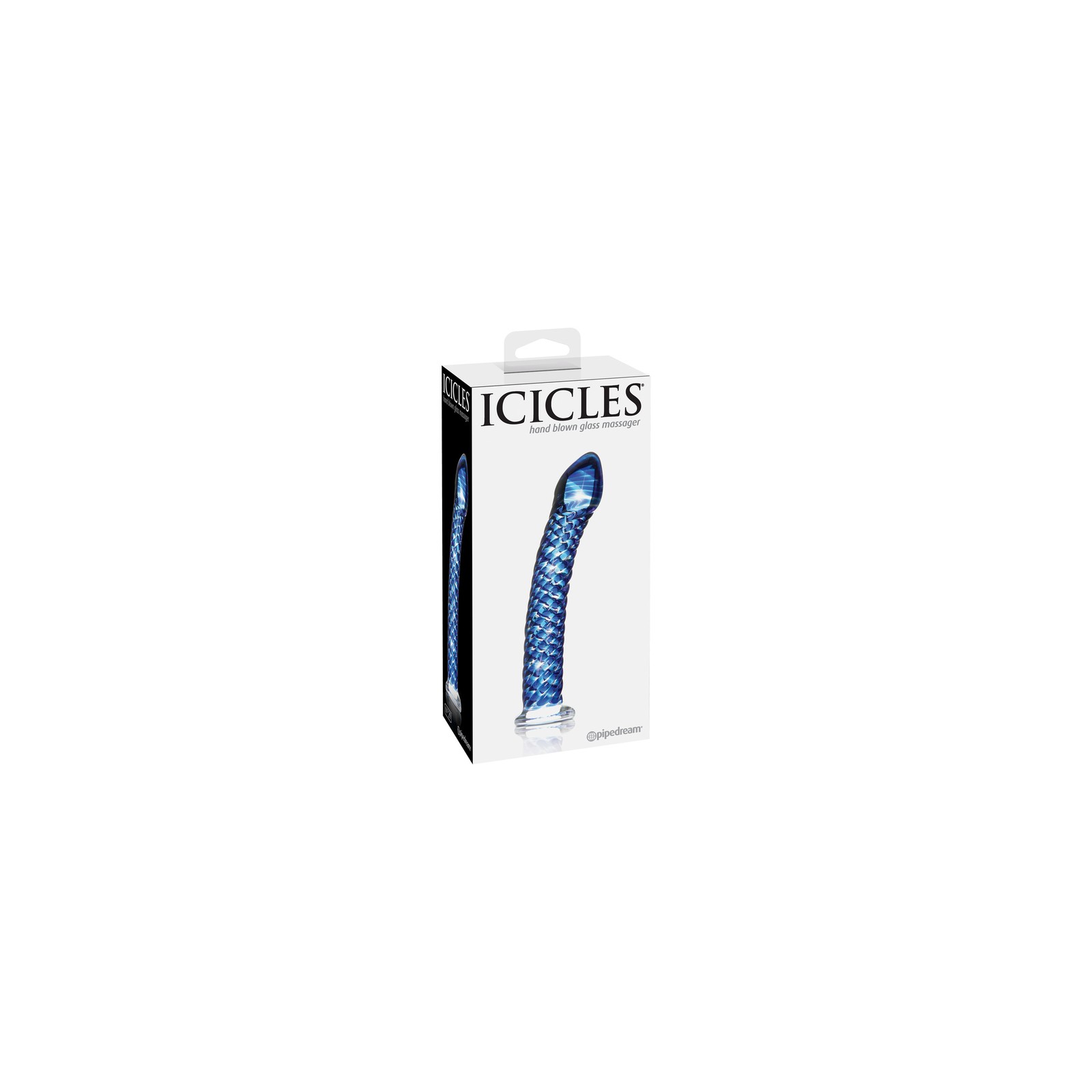 Icicles No. 29 Blue Textured Glass Dildo