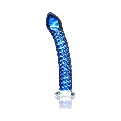 Icicles No. 29 Blue Textured Glass Dildo