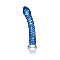 Dildo de Vidrio Texturizado Azul Icicles No. 29