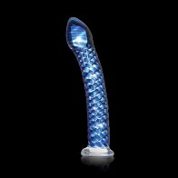 Icicles No. 29 Blue Textured Glass Dildo