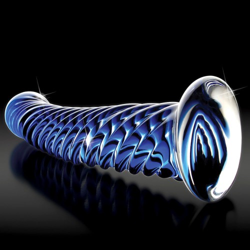 Icicles No. 29 Blue Textured Glass Dildo