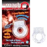 The Macho Crystal Collection Vibrating Cock Ring Clear