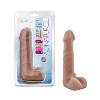 Au Naturel Suave Dildo Dual Densidad de 7 in. Con Testículos Tan