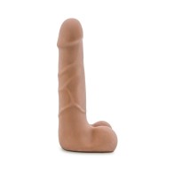 Au Naturel Suave Dildo Dual Densidad de 7 in. Con Testículos Tan