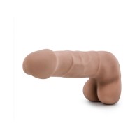 Au Naturel Suave 7 in. Posable Dual Density Dildo with Balls Tan