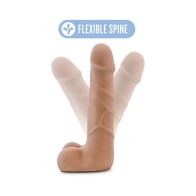 Au Naturel Suave 7 in. Posable Dual Density Dildo with Balls Tan