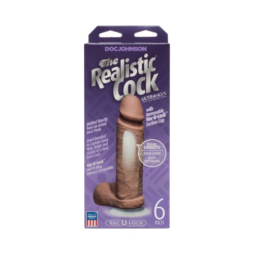 The Realistic Cock UR3 6 Inch Brown