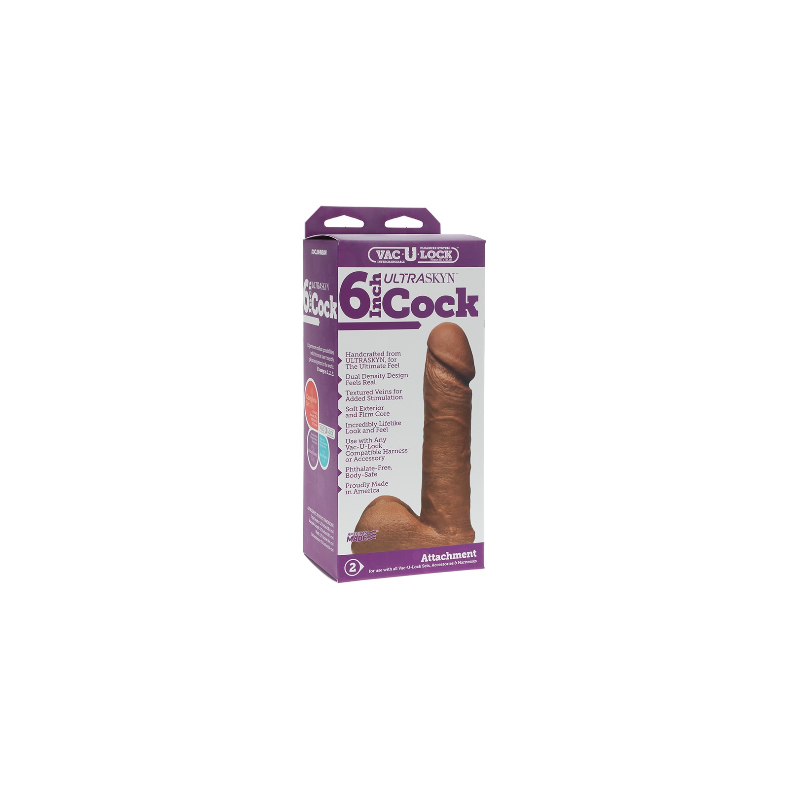 Dildo Vac-U-Lock de 6 Pulgadas ULTRASKYN - Placer Realista