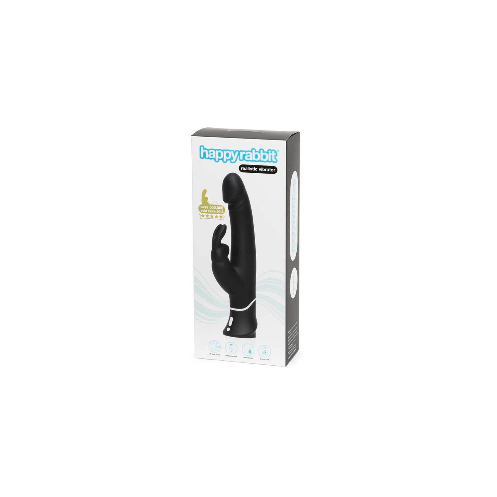 Happy Rabbit Realistic Rechargeable Vibrator - Black