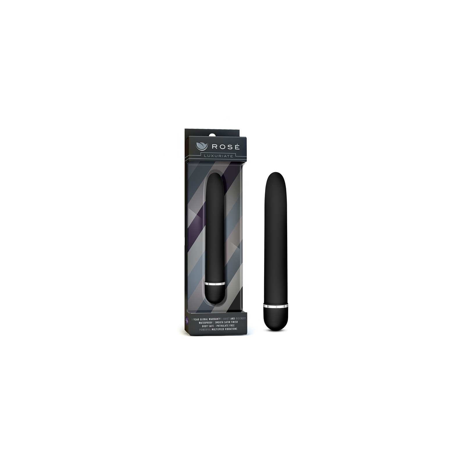 Rose Luxuriate Classic Slimline Vibrator Black - Buy Now