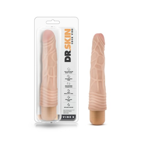 Dildo Vibrador Realista Dr. Skin Vibe 2 de 9 Pulgadas en Beige