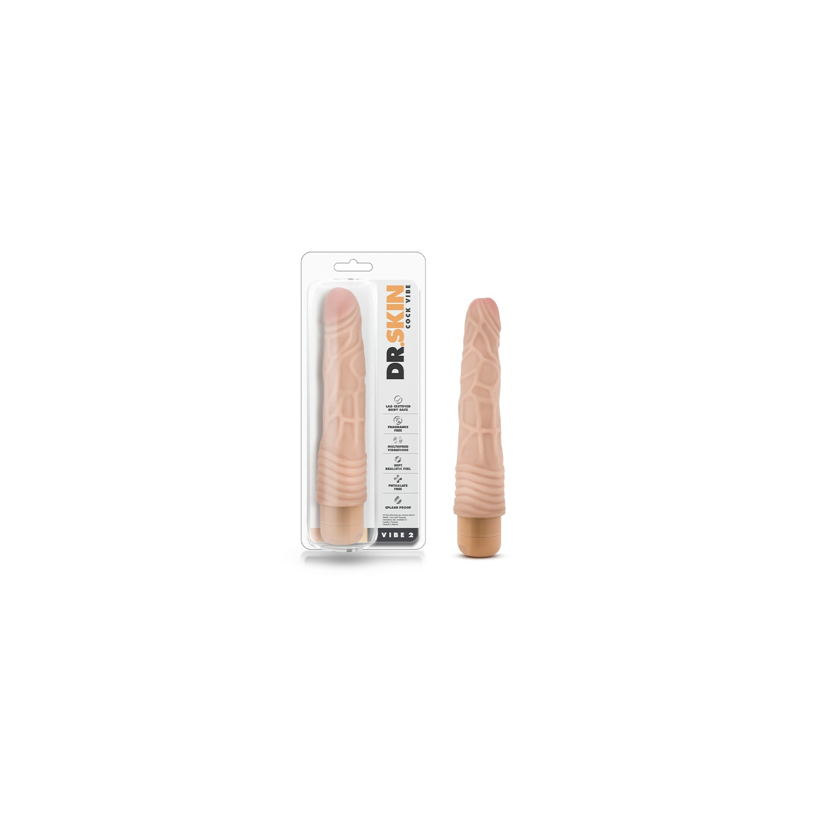 Dildo Vibrador Realista Dr. Skin Vibe 2 de 9 Pulgadas en Beige