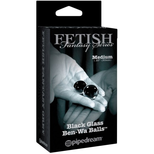 Black Glass Ben-Wa Balls Medium - Pleasure and Control