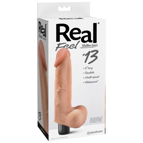 Dildo Vibrador Realista de 8 in. con Bolas Pipedream Real Feel Lifelike Toyz No. 13 Beige