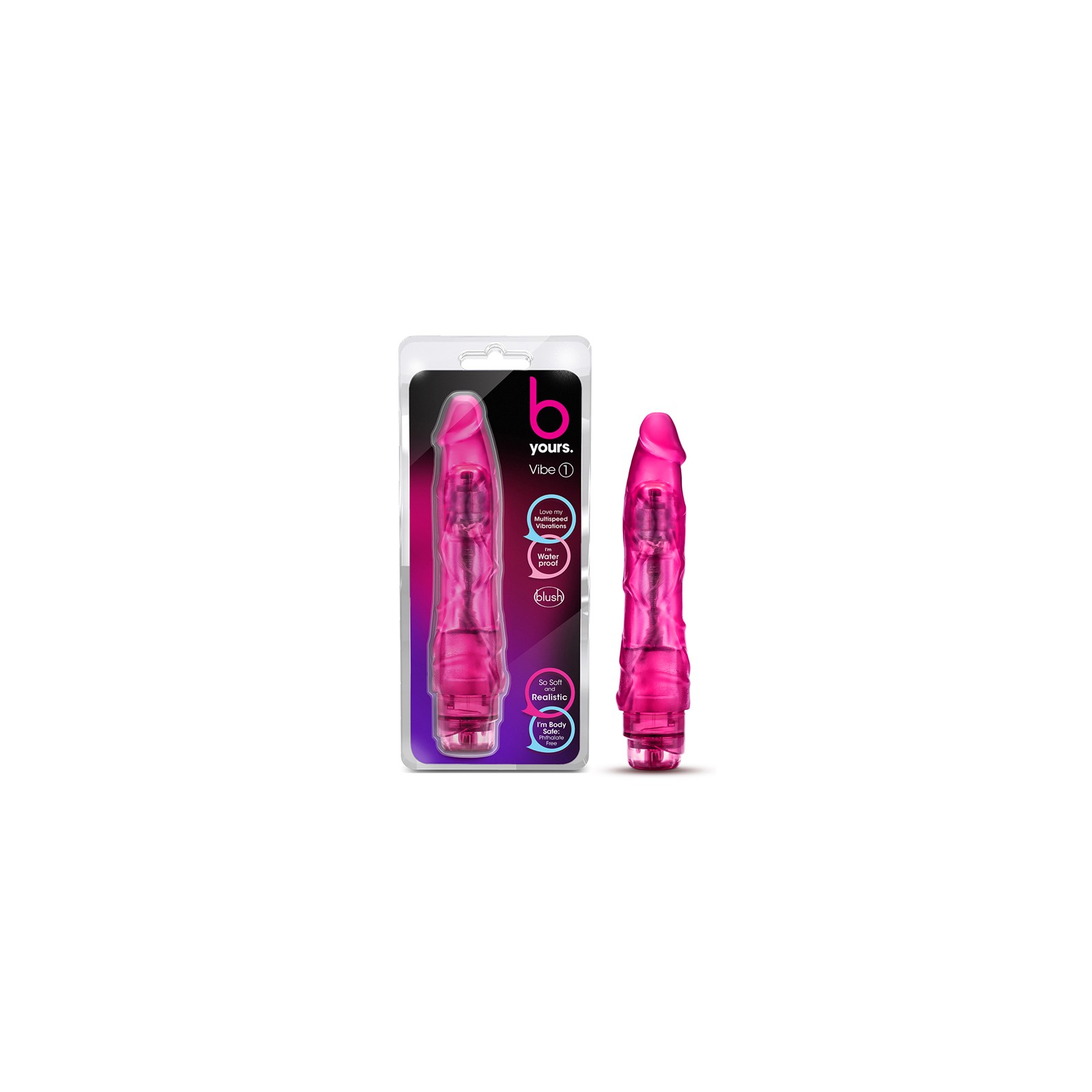 B Yours Vibe 1 Dildo Vibrante Realista Rosa