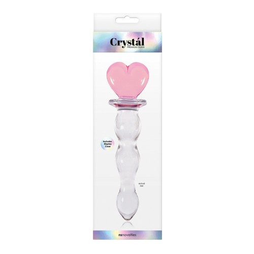 Dildo de Cristal Heart of Glass 6in Rosa Transparente