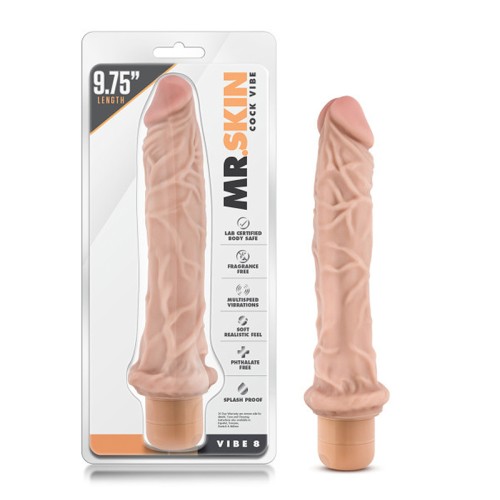 Dr. Skin Vibe 8 Realistic Vibrating Dildo Beige - Premium Adult Toy