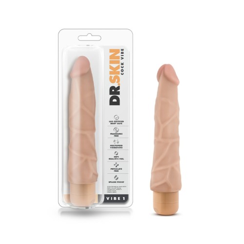 Dr. Skin Vibe 1 Dildo Vibrador Realista de 9 pulgadas Beige