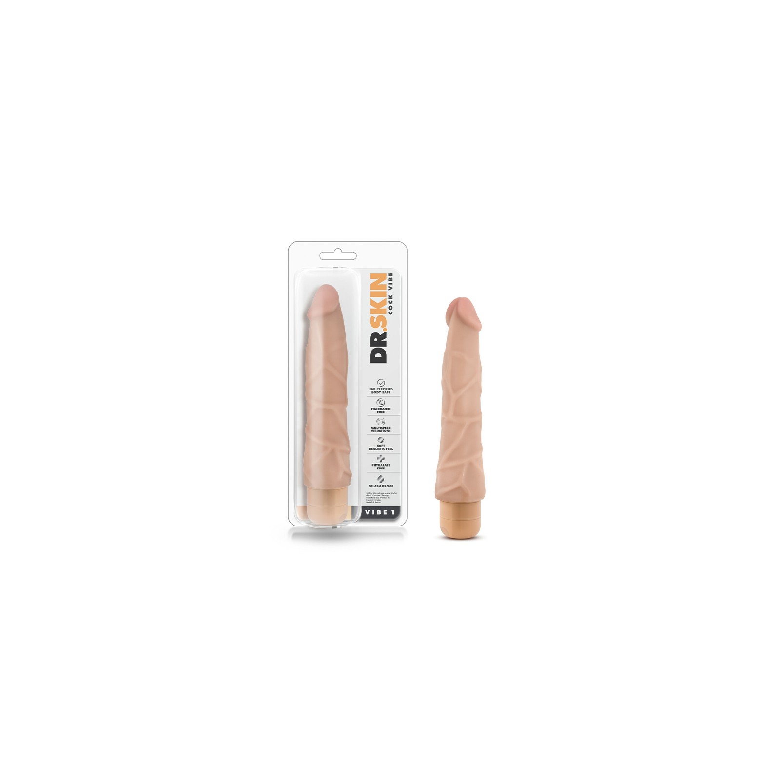 Dr. Skin Vibe 1 Realistic 9 in. Vibrating Dildo Beige