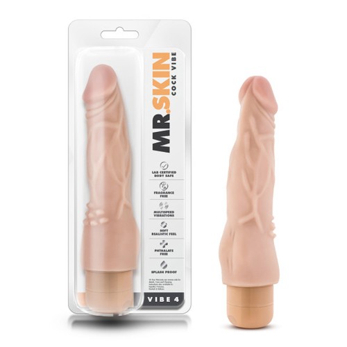 Dr. Skin Vibe 4 Dildo Vibrador Realista 8 Pulgadas Beige