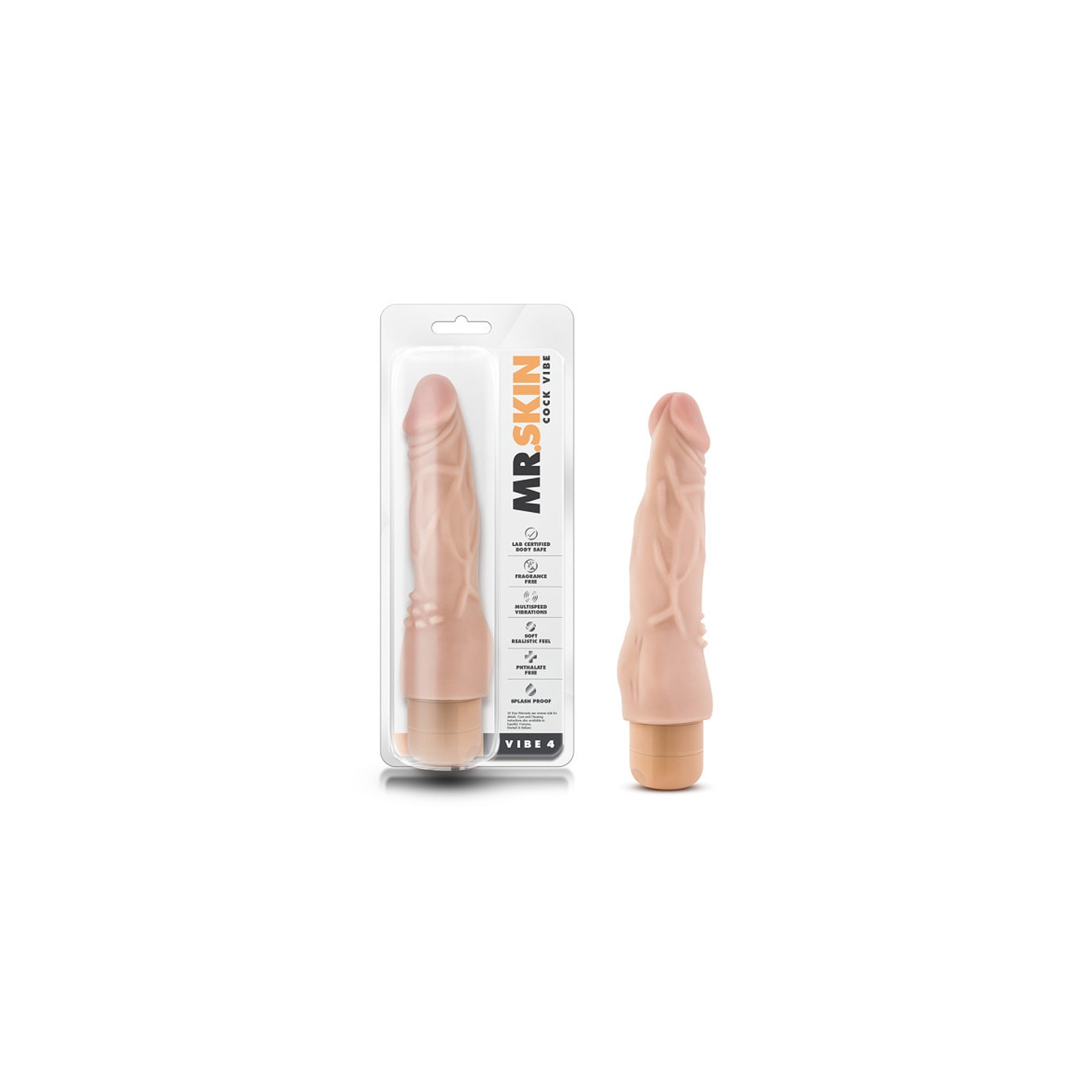 Dr. Skin Vibe 4 Dildo Vibrador Realista 8 Pulgadas Beige