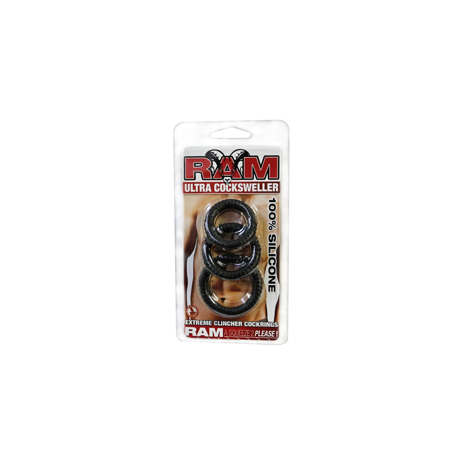 Ram Ultra Cocksweller - 3 Anillos para el Pene Negro