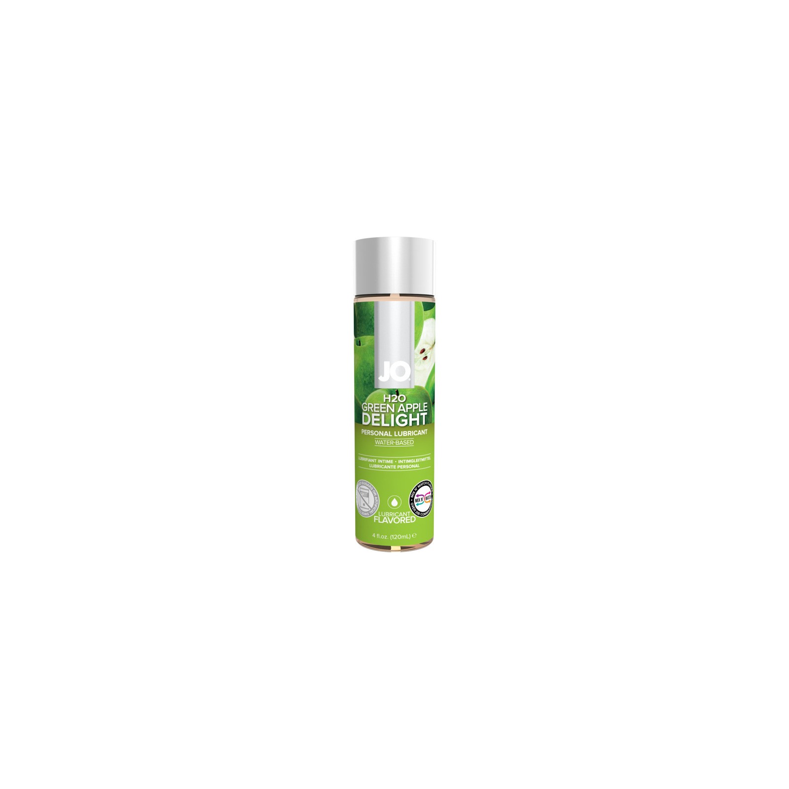 Lubricante Base de Agua Sabor a Manzana Verde JO H2O 4oz - Diversión Suave