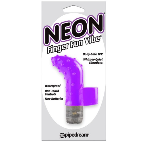 Pipedream Neon Finger Fun Vibe Vibrador Texturizado para Dedo Púrpura