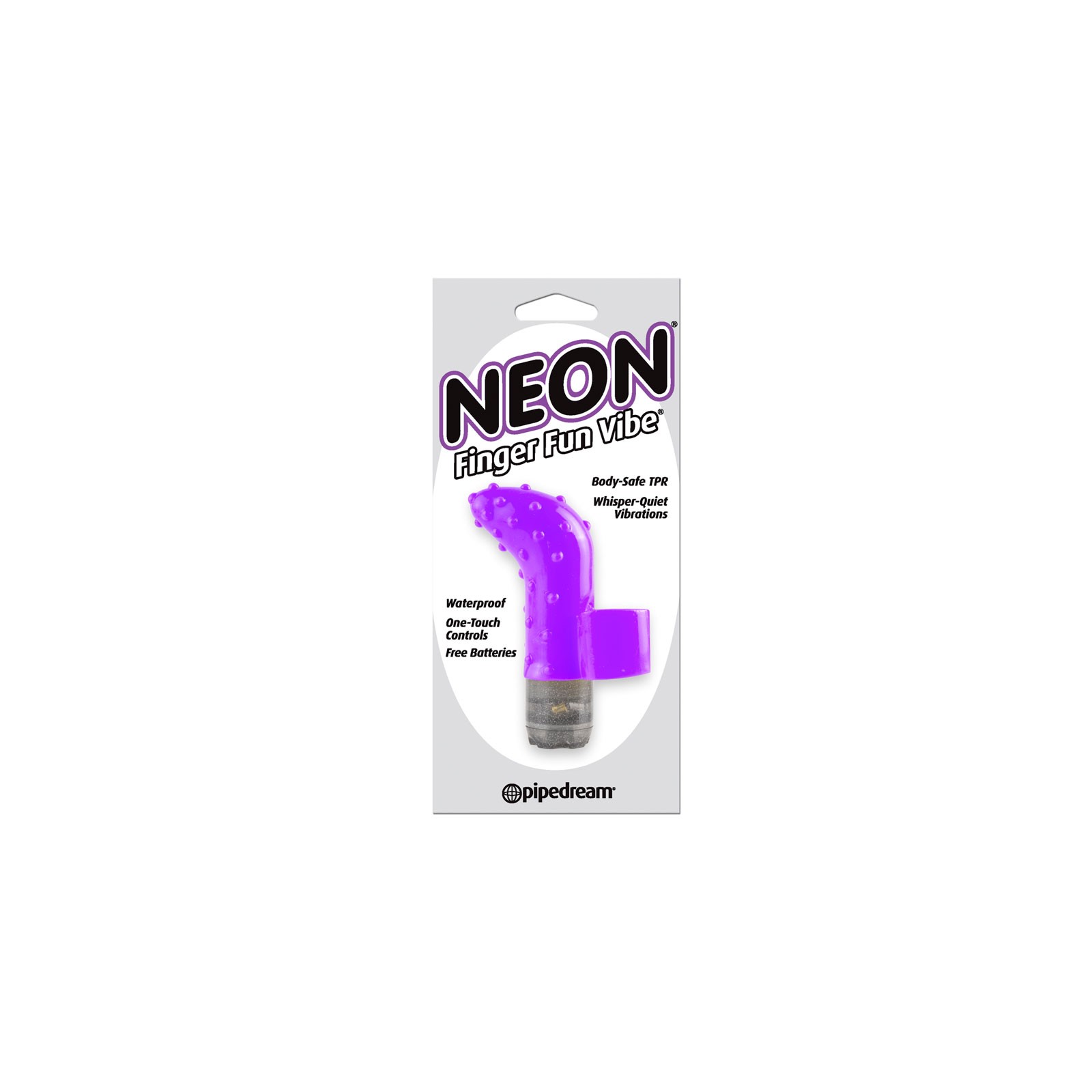 Pipedream Neon Finger Fun Vibe Vibrador Texturizado para Dedo Púrpura