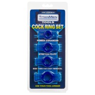 TitanMen Cock Ring Set Blue