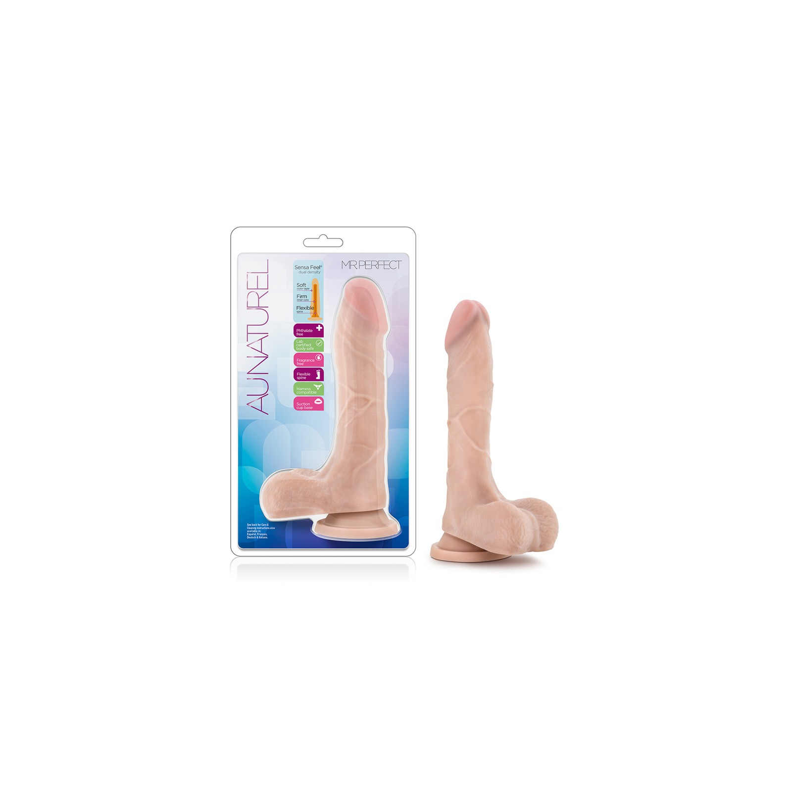 Au Naturel Mister Perfect 8.5 in. Posable Dual Density Dildo