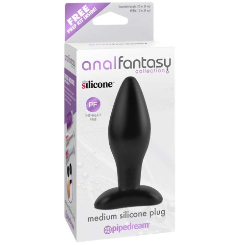 Plug de Silicona Mediano de la Colección Fantasía Anal de Pipedream Negro