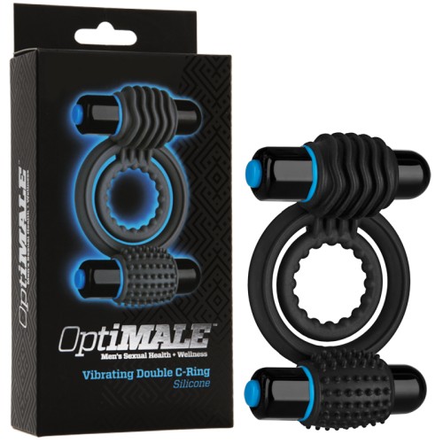 OptiMALE Black Vibrating Double C-Ring