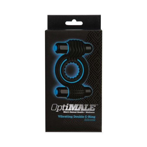 OptiMALE Black Vibrating Double C-Ring