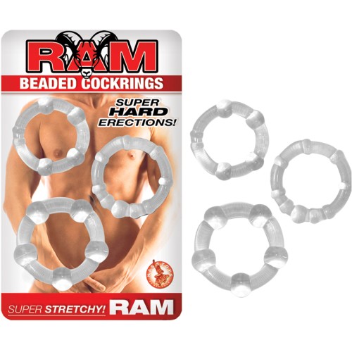 Anillos para el Pene Ram Bead Transparente para Mejorar el Rendimiento