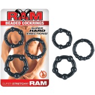 Juego de Anillos para el Pene con Perlas Ram para Resistencia