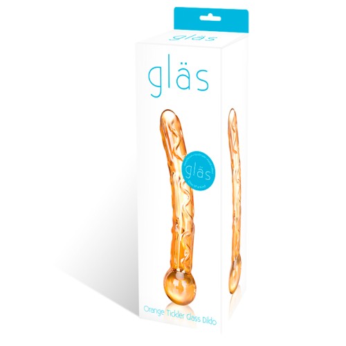 Dildo de Vidrio Naranja Tickler de 7.5 Pulgadas para Placer Único