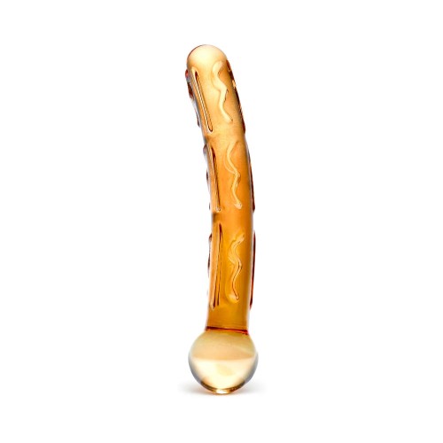 Glas 7.5 in. Orange Tickler Glass Dildo for Unique Pleasure