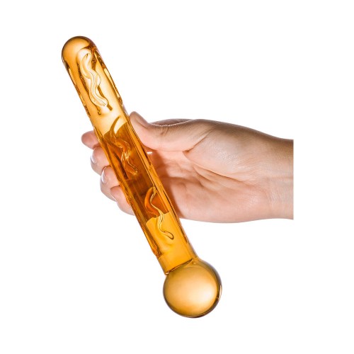 Dildo de Vidrio Naranja Tickler de 7.5 Pulgadas para Placer Único